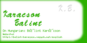 karacson balint business card